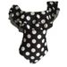 Best-Selling One-Piece Swimsuit – Off-Shoulder Ruffle & High-Leg Cut (L-4XL, Polyester-Chlorofiber, Polka Dot, Built-in Bra)_ecoleips.com