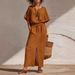 Women's Bohemian Style Batwing Sleeve Top And Long Skirt Set Spring Summer_ecoleips.com