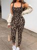 K Women's Printed Sleeveless Vest Jumpsuit With Threaded Square Collar, Exposed Back, Hip Lifting, Slim Fit Sports Jumpsuit_ecoleips.com
