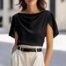 Women's Satin Short Sleeve Shirt - Breathable & Stylish Blouse For Summer & Office Wear_ecoleips.com