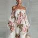 Cross Border 2026 European And American New Product One Shoulder Lantern Sleeve Printed Fashionable And Elegant Dress Women's Wear_ecoleips.com