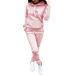 Women's Retro Style Acacia Floral Print Pullover Hoodie And Loose Fitting Sweatpants Casual Suit_ecoleips.com