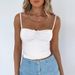 Women's Solid Color Camisole Tank Top European American Style Pleated Backless Design Elegant Stylish Short Top_ecoleips.com