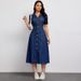 Women's Slim Waist Denim Dress Spring Summer High End Temperament Reducing Fashion_ecoleips.com