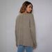 Women's V-neck, Short In The Front, Long In The Back, Casual, With Side Pockets, Long-sleeved Knit Top_ecoleips.com