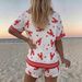 Women's Resort Style Printed Collared Shirt And Shorts Set Short Sleeve Summer Outfit_ecoleips.com