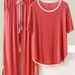 Women's Solid Color Pajamas Set Summer Thin Short Sleeve T-Shirt And Pants Sleepwear 2 Piece Set Casual Loose Soft Loungewear_ecoleips.com
