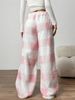 A Pair Of Women's Spring, Autumn And Winter Pajamas, Loose, Casual Checked Pants, Fleece And Thickened Pants, And Home Wear_ecoleips.com