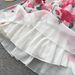Elegant French Dress For Women Ruffled V Neck Slim Waist Printed Long Skirt Summer High End Fashion_ecoleips.com