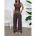 Sporty, Simple Sleeveless Vest, Solid Color Long Pants Set For Women's Spring And Summer_ecoleips.com