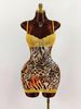 Women's Retro Slim Fit Short Dress Sexy Waist Cinching Printed Deep V Lace Patchwork Fashion Suspender Dress_ecoleips.com