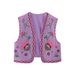 Women's Clothing Supply Spring New Embroidered Open Vest Vest Pink Blue_ecoleips.com