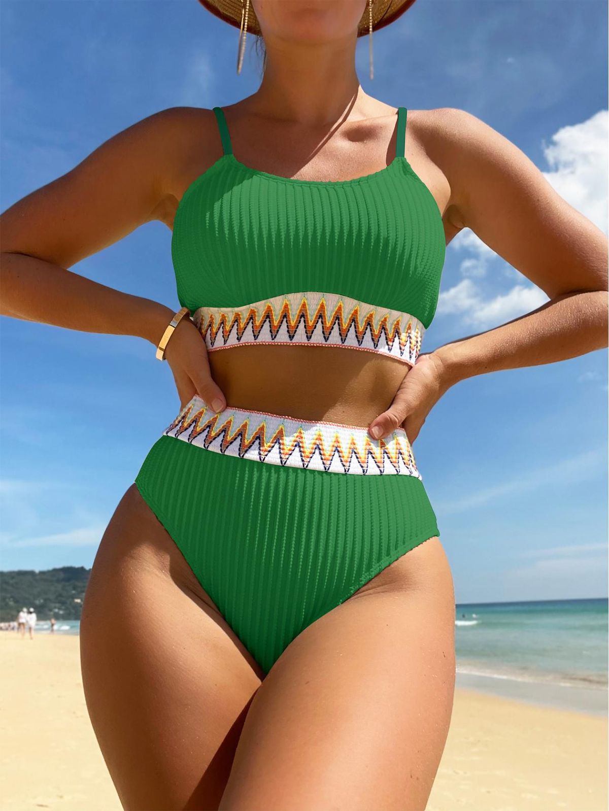 Women's Clothing Split Sleeveless Swimsuit With Chest Pad Swimsuit_ecoleips.com