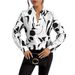 In-stock European And American Cross-border Foreign Trade Women's Printed Notched Collar Casual Long-sleeve_ecoleips.com