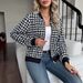European American Cross-border 2026 Autumn New Zippered Houndstooth Jacket, Loose And Slimming Casual Top Coat_ecoleips.com