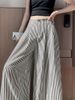 High-Waisted Japanese Style Striped Suit Pants Women's Loose Fit Straight Leg Slimming Wide Leg Design_ecoleips.com