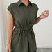 2026 European And American Fashion Loose-Fit Waist-Cinching Single-Breasted Solid Color POLO Collar_ecoleips.com