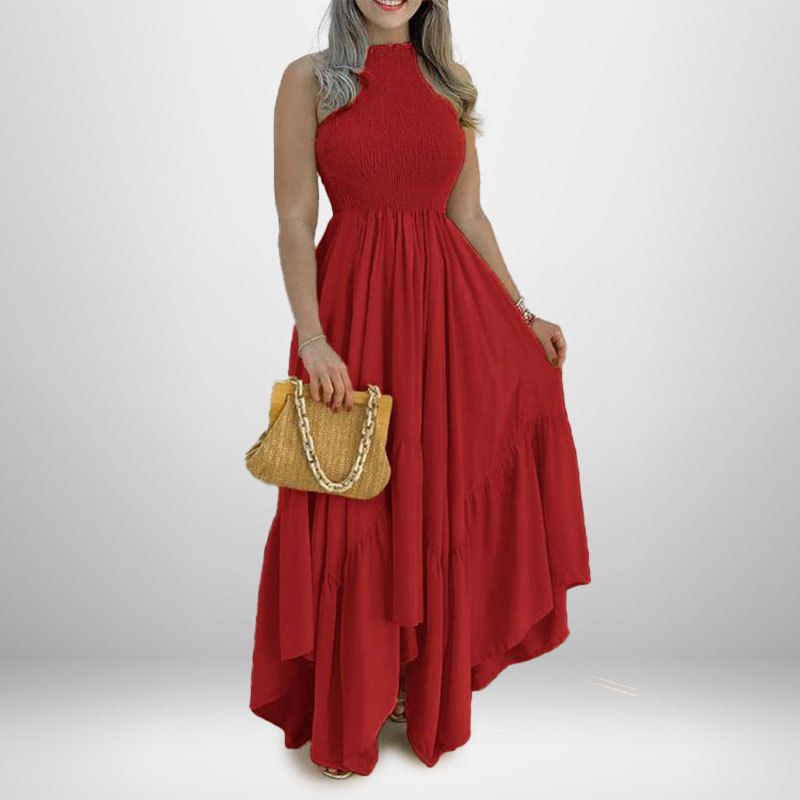 Spring New Women's Clothing Elegant Stylish Solid Color Full Skirt Dress American Style Clothing_ecoleips.com
