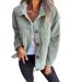 Fall And Winter Lapels Single Breasted Lambswool Coats Warm Loose Cardigan Tops Wholesale_ecoleips.com