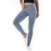 High-Waisted Straight Leg Slim Yoga Jeans For Women Stretchy Double Pocket Fitness Pants Hip Lifting Slimming_ecoleips.com