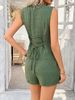 K Casual Solid Color Vacation Style Button Up Cardigan, Vest, Short Pants Set, Women's Clothing_ecoleips.com