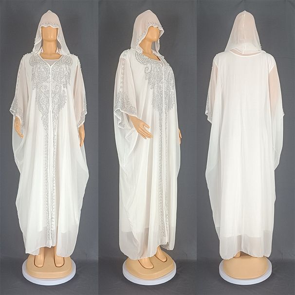 New Cross-border Women's Clothing, Middle Eastern Ethnic Style, Beaded, Plus-size, Loose-fitting, Slimming Long Gown_ecoleips.com