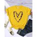 Cross-border Fashion Clothing New Casual Leopard Heart Print Women's Short-sleeve T-shirt For Summer_ecoleips.com