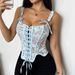 Aria Basics Aria Basics European And American INS Pastoral Girl Style Floral Print Fishbone Cross Tie Niche Design Bowknot Vest A1826_ecoleips.com