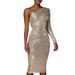 Verve 2025 Off-Shoulder Asymmetrical Neck Strapless Evening Gown Fashion Sequin Nightclub Sexy Women's Dress_ecoleips.com