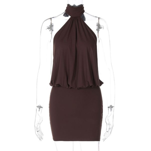 Cross-Border European And American Style Women's Fashion 2025 Summer New Sleeveless Halter Neck Tie Sexy Backless Tight_ecoleips.com