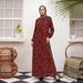 Women's Clothing Muslim Fashion Long Robe – Flowy Muslim Dress With Traditional Print (Red, S-XL)_ecoleips.com