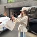 ng2510292 Early Korean-style Women's Short Trench Coat, British-style Stand-up Collar, Waist-cinching, High-end Korean Casual_ecoleips.com