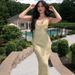 European And American 2024 Autumn New Women's Fashion Sexy Low-Cut Hot Girl Vacation Style Vintage Print Slim Fit Strap_ecoleips.com