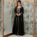 Elegant Long Sleeve Maxi Dress With Embellished Rhinestones Modest Muslim Evening Gown For Women, Plus Size A-Line Formal Dress (Green/Purple/Black)_ecoleips.com