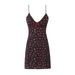 24 Summer New Women's European And American Style Sexy Hot Girl V-neck Rose Floral Waist-Cinching Drawstring Strap Dress_ecoleips.com