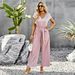 Diyun European American Short-sleeved Foreign Trade Solid Color Jumpsuit For Women 2026, Elegant And Casual,_ecoleips.com
