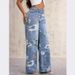 Spring Summer New Women's Button up Front Pocket Printed Casual Jeans Denim Export Style 2026_ecoleips.com