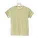 French Crew Neck Front Shoulder Short Sleeve T-Shirt Women's Summer Short Elastic Slim Spice Girl Skinny Short Top_ecoleips.com