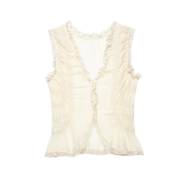 Women's Clothing Lace Button-Up Shirt Casual Fashion American Style Polyester Cotton Tees For Summer_ecoleips.com