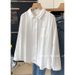 White Cotton-linen Women, Spring And Autumn French Style Long-sleeve Linen Top, Unique Design Petite Individuals,_ecoleips.com