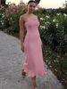 Hugcitar Elegant Solid Strapless Ruffles Sexy Bodycon Maxi Prom Dress Summer Spring Women Fashion Outfit Birthday Party Festival_ecoleips.com