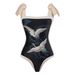 Women's Clothing Retro Printed Swimsuit Conservative One Piece Chiffon Blouse Two Piece Swimsuit Suit_ecoleips.com
