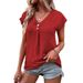 2026 Spring/Summer Women's Fashion Collection: Solid Color Short-Sleeved Tops With Twist-Button Design_ecoleips.com