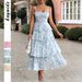 Women's Clothing Temperament Elegant Style Floral Sling Cake Skirt Dress_ecoleips.com