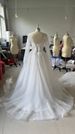 High-End European American Export Wedding Dress Summer Long Train Sexy Tulle Off-Shoulder Puff Sleeve for Women_ecoleips.com