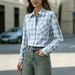 Women's Clothing Women's Plaid Shirt Top Lazy Style Spring Trend Long Sleeve For Formal & Casual For Women_ecoleips.com