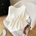 Summer New Style Women's off the Shoulder T-Shirt Batwing Sleeve Ice Silk Knitwear Top Collbone T-Shirt Bulk Order 2026_ecoleips.com
