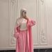 Muslim Fashion Elegant Women's Cardigan Robe Dress With Loose Pants Two-Piece Set K116_ecoleips.com