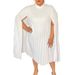 Plus Size Elegant Cloak Dress - Loose Pleated Maxi Dress For Women (European & American Style, African Inspired, Flowy & Comfortable)_ecoleips.com