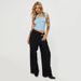 Women's Clothing Sexy Oblique Collar Pleated Small Vest Slim Sleeveless Irregular Tops For Women_ecoleips.com